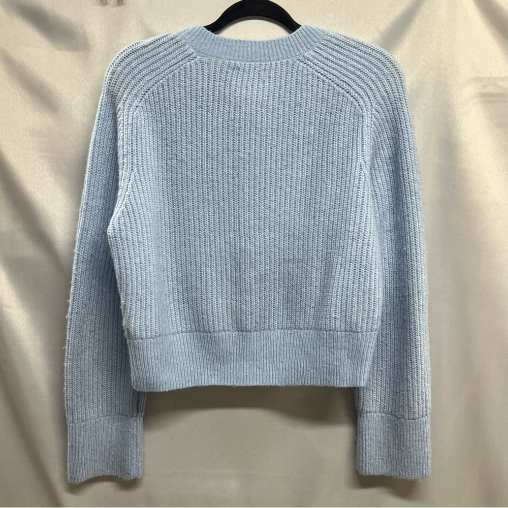 Abercrombie‎ & Fitch Pale Blue Pearl Button Knit Cardigan Classy Large - Picture 3 of 6